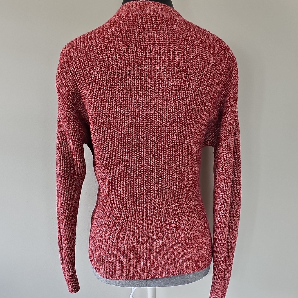 Madewell Marled Ribbed Lace-Up  Sweater. - Picture 6 of 9